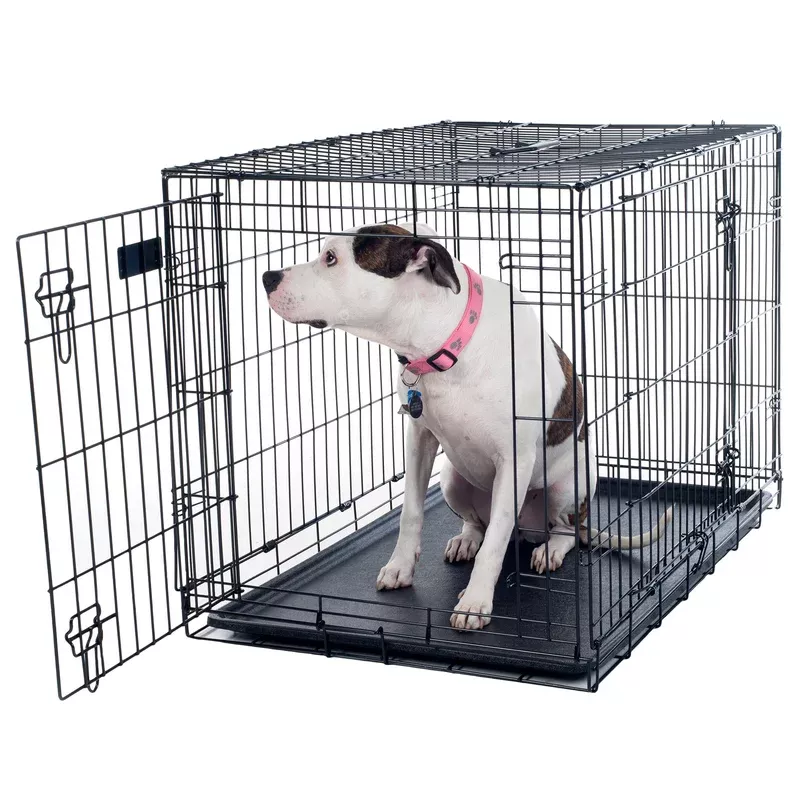 petmaker-36-inch-double-door-dog-crate-black PETMAKER 36-inch Double Door Dog Crate Black