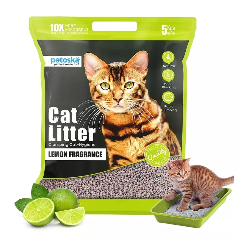 petoska-bentonite-cat-litter-lemon-fragrance-rapid-clumping-odor-control-5kg Petoska Bentonite Cat Litter Lemon Fragrance Rapid Clumping & Odor Control-5kg