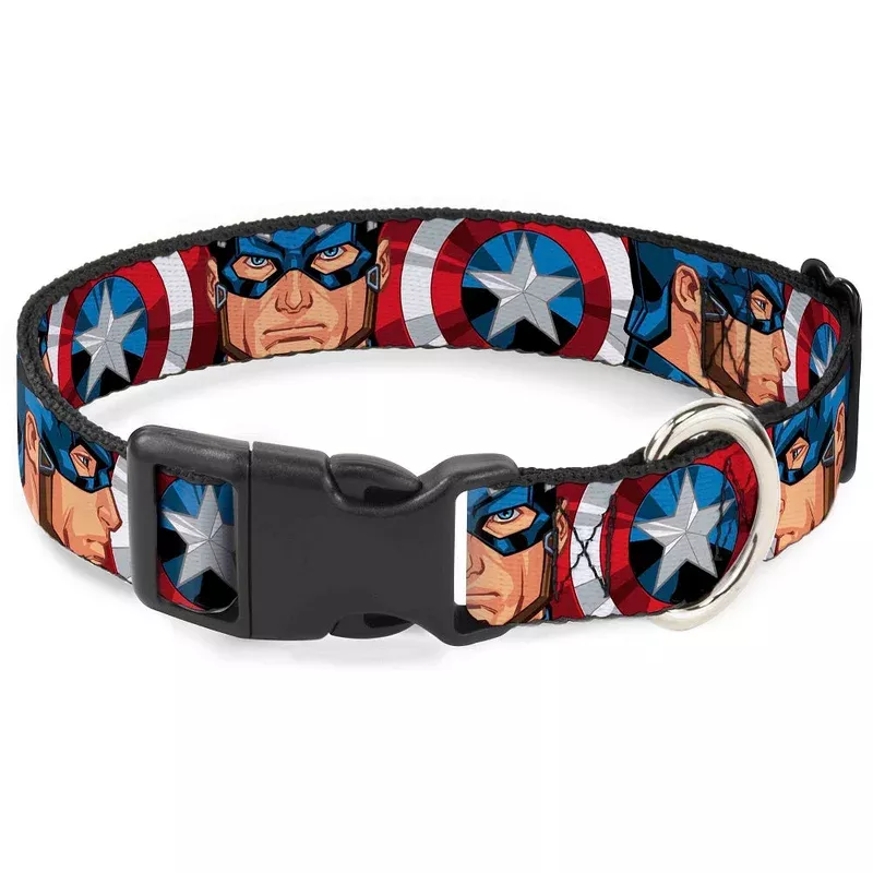 plastic-clip-collar-captain-america-face-turns-shield-close-up Plastic Clip Collar – Captain America Face Turns/Shield CLOSE-UP