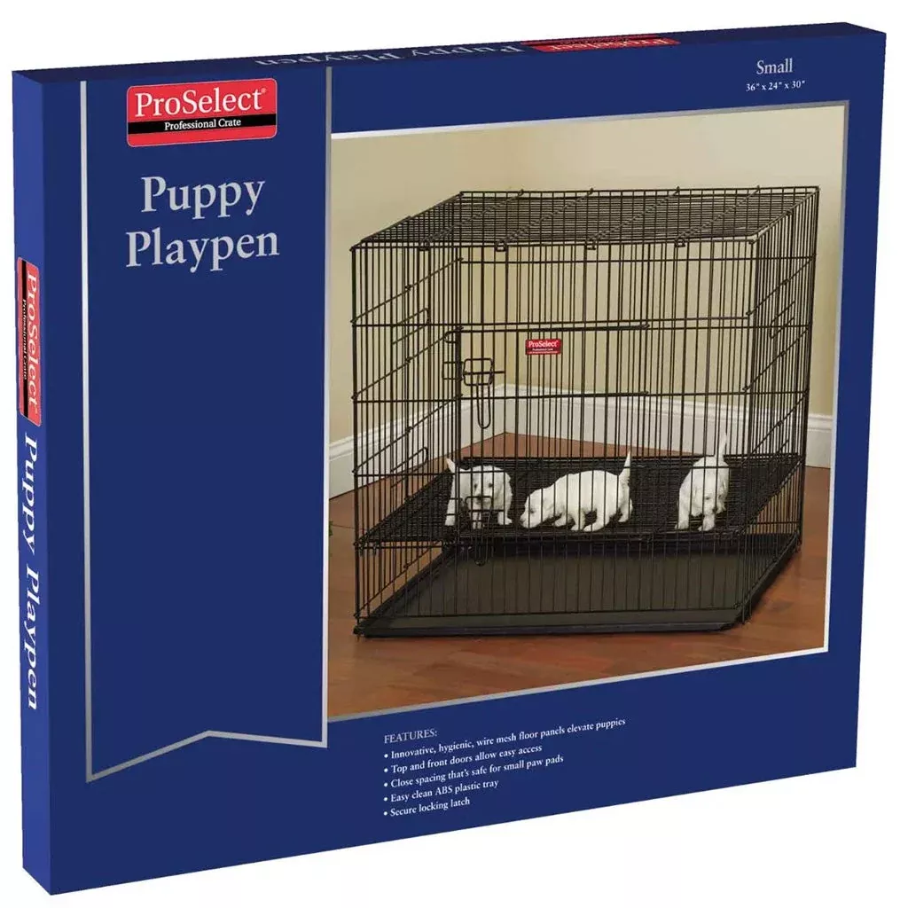 proselect-puppy-playpen-with-plastic-pan ProSelect Puppy Playpen with Plastic Pan