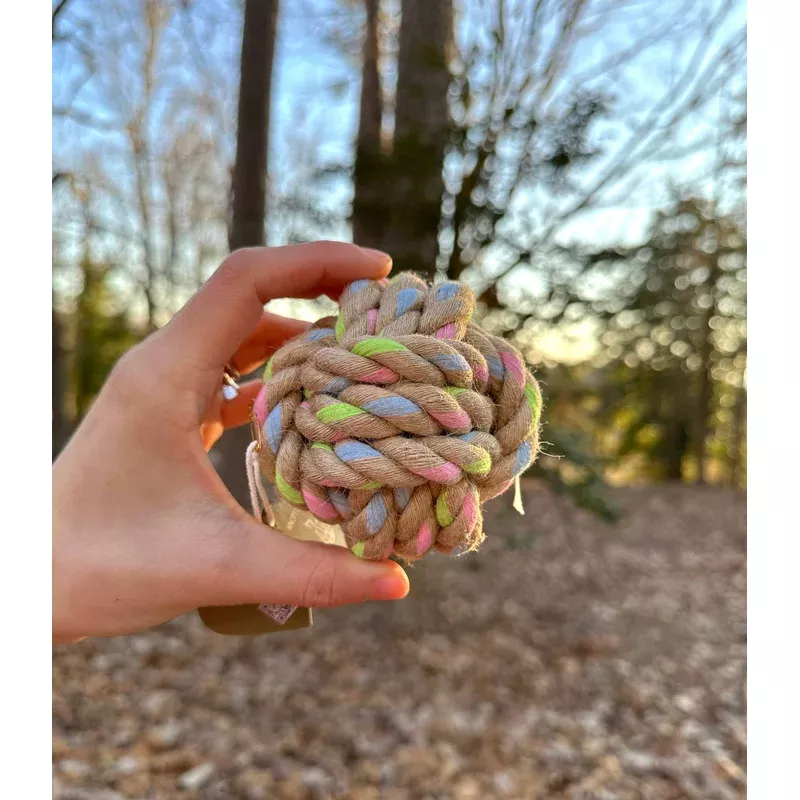 rainbow-hemp-knot-ball Rainbow Hemp Knot Ball