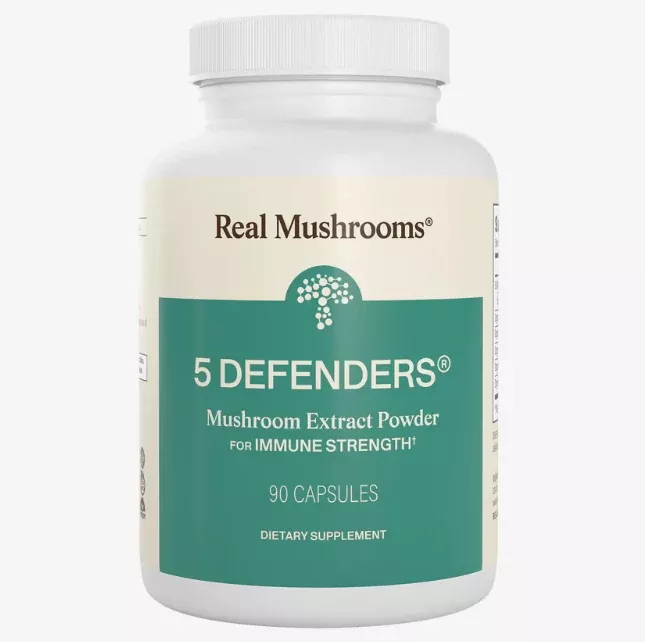 Real Mushrooms | 5 Defenders™ Organic Mushroom Blend Capsules for Humans - 90 Count