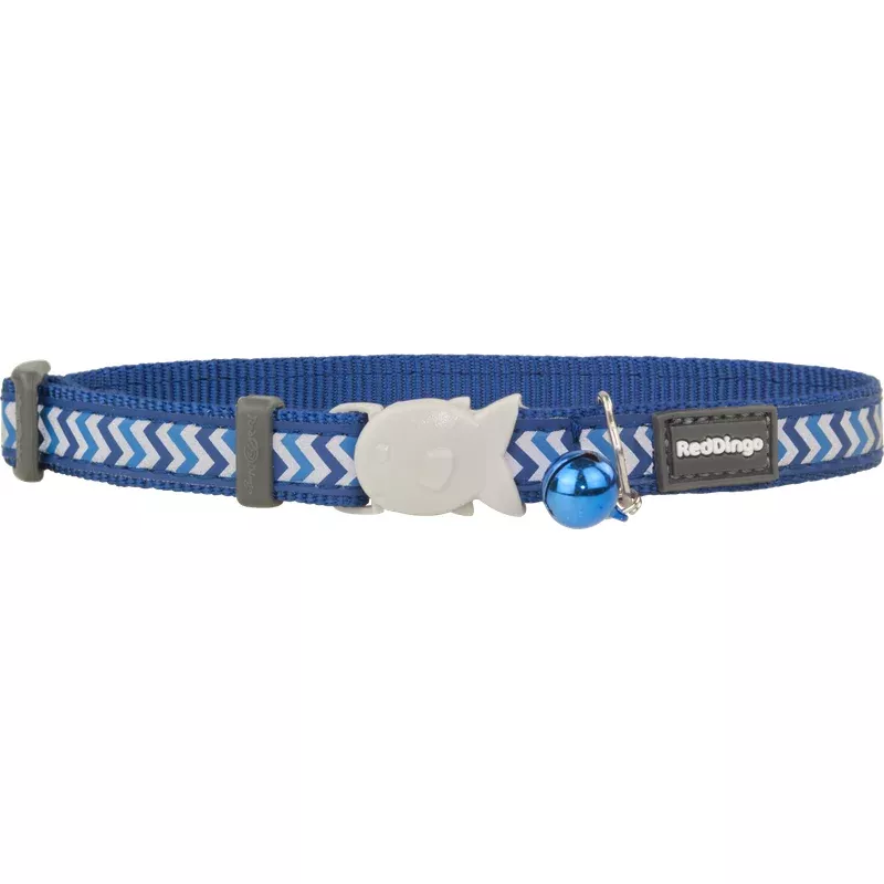 red-dingo-reflective-cat-safety-collar-dark-blue-ziggy Red Dingo Reflective Cat Safety Collar – Dark Blue Ziggy