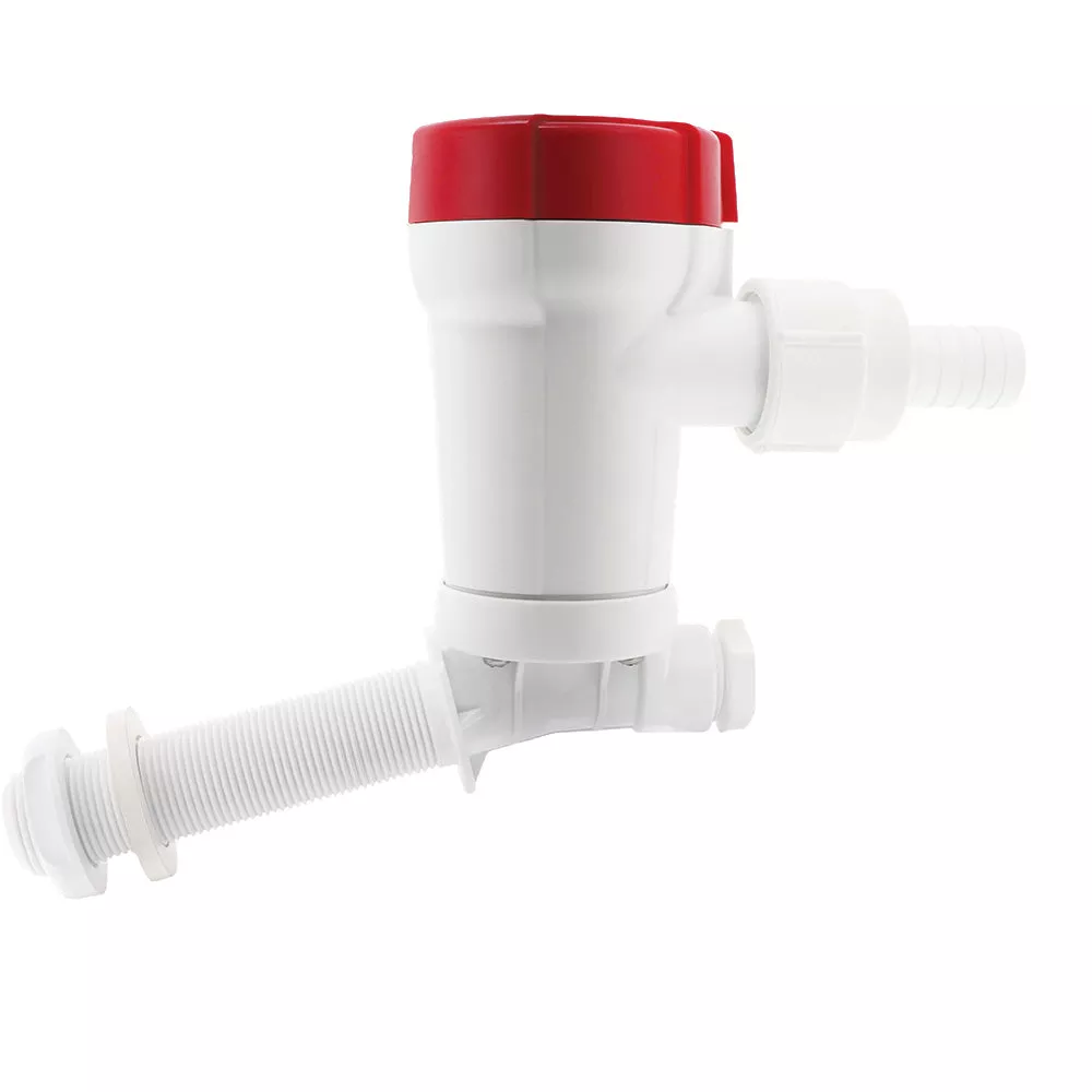 Rule 1100 GPH Livewell Pump Angled Thru-Hull Inlet [605C]