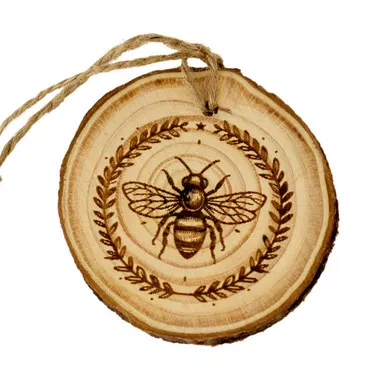 rustic-wooden-bee-ornament Rustic Wooden Bee Ornament