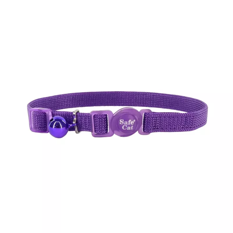 Safe Cat Adjustable Breakaway Collar with Bell – Purple