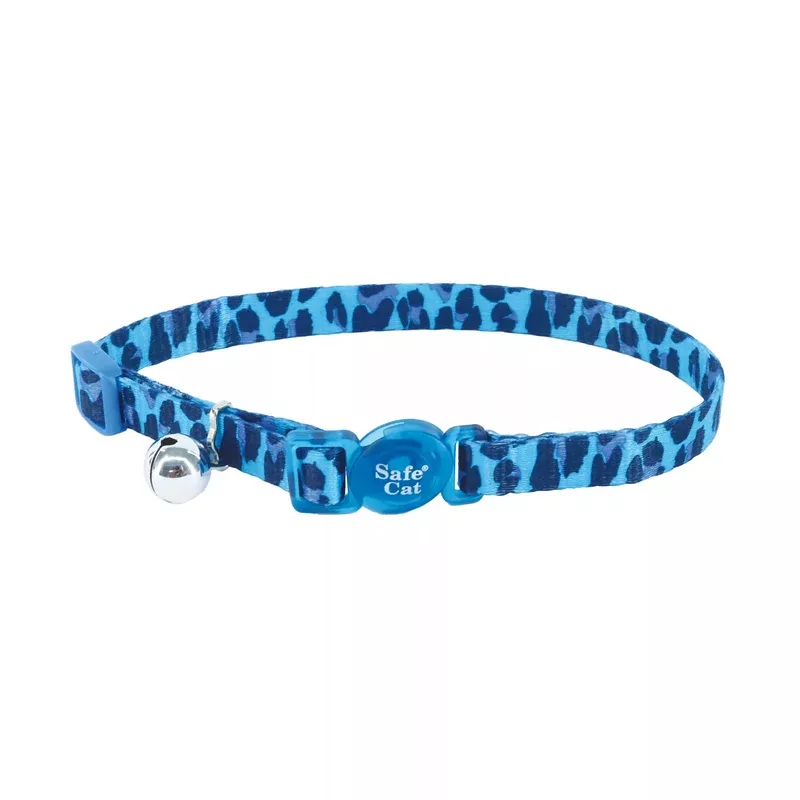 safe-cat-fashion-adjustable-breakaway-collar-blue-leopard Safe Cat Fashion Adjustable Breakaway Collar Blue Leopard