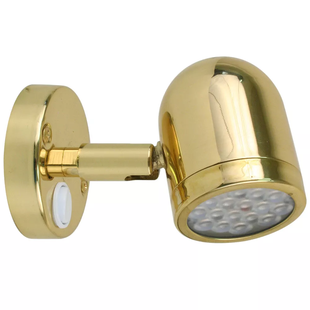 Scandvik LED Brass Reading Light – 10-30V [19052P]