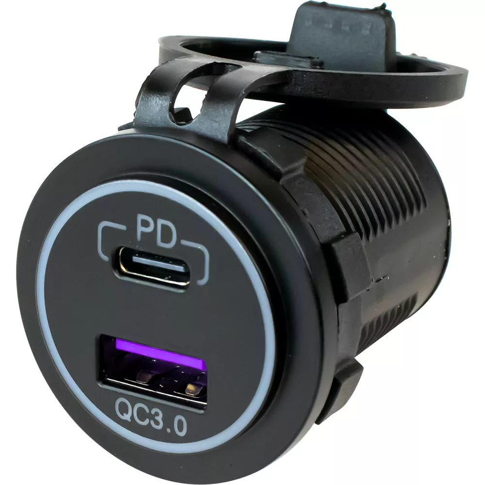 Sea-Dog USB 3.0USB-C Power Socket w/Out Light [426510-1]