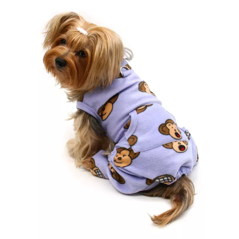 silly-monkey-front-sleeveless-fleece-pajamas-lavender Silly Monkey Front Sleeveless Fleece Pajamas – Lavender