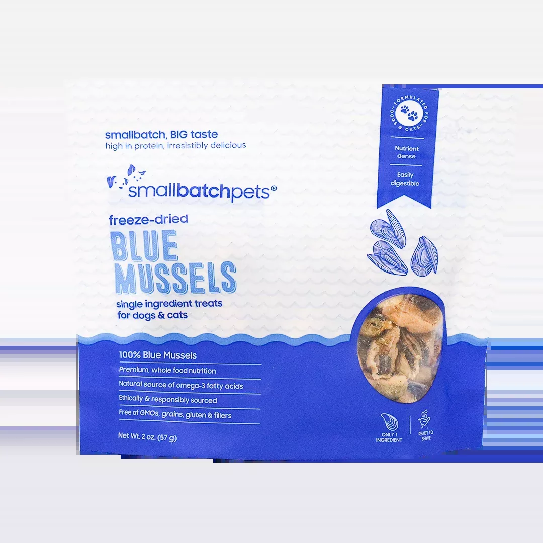 smallbatch-blue-mussels-freeze-dried-treats-2oz SmallBatch Blue Mussels Freeze-Dried Treats - 2oz
