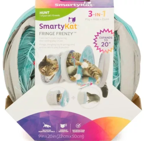 smartykat-fringe-frenzy-spring-cat-tunnel SmartyKat - Fringe Frenzy Spring Cat Tunnel