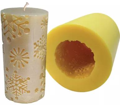 snowflake-cylinder-beeswax-candle-mold Snowflake Cylinder Beeswax Candle Mold