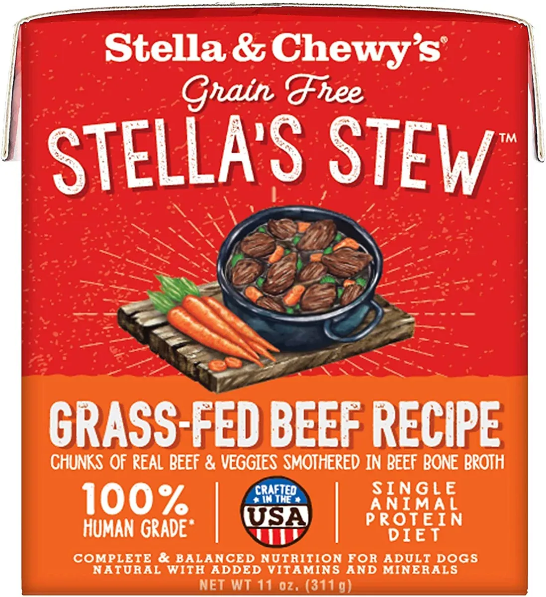 Stella & Chewy's - Stella's Stew - Grass-Fed Beef Recipe Wet Dog Food