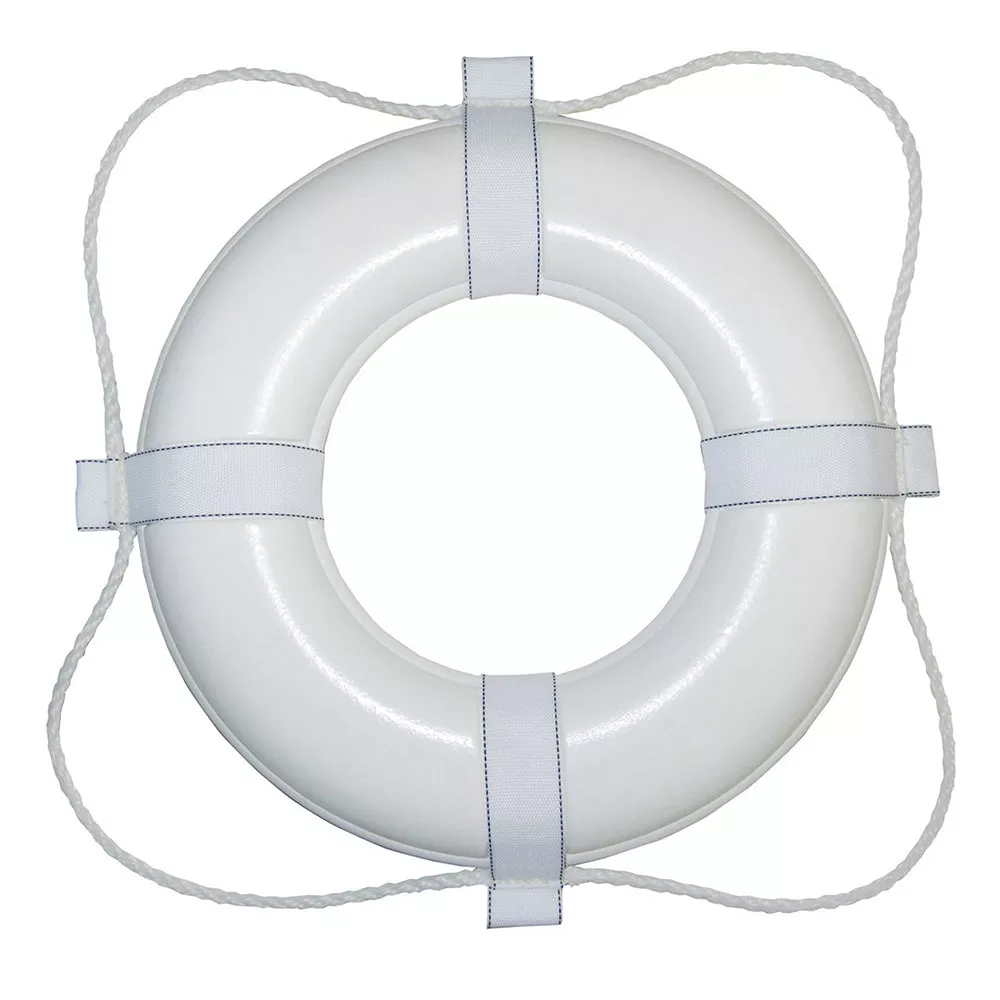 Taylor Made Foam Ring Buoy – 20″ – White w/White Grab Line [360]