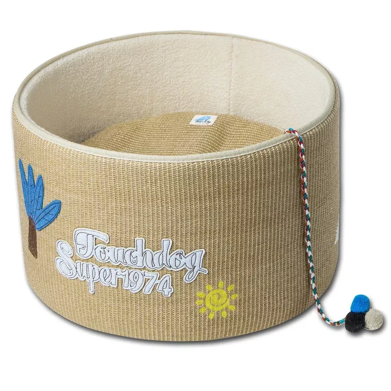 touchcat-claw-ver-nest-rounded-scratching-cat-bed-w-teaser-toy Touchcat Claw-ver Nest Rounded Scratching Cat Bed w/ Teaser Toy