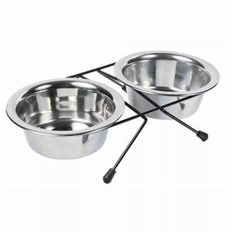 trixie-voer-waterbak-set-rvs-metaal Trixie Voer / Waterbak-Set Rvs / Metaal
