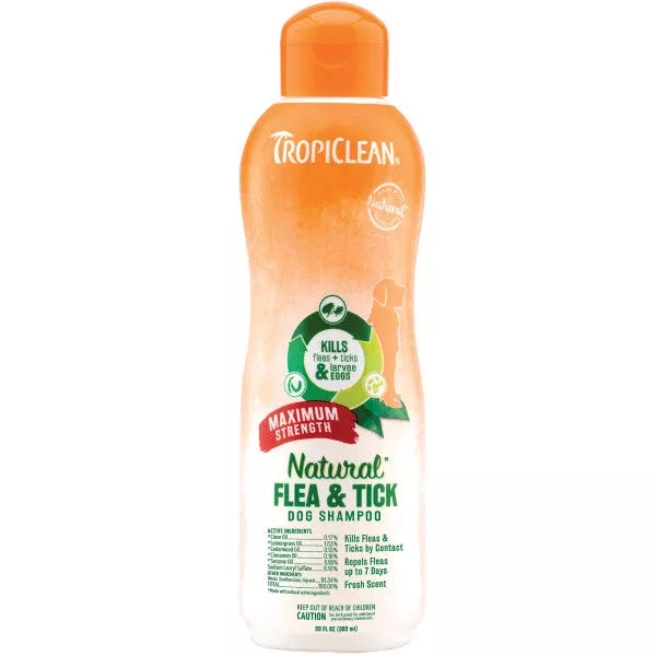 tropiclean-natural-flea-tick-maximum-strength-shampoo-dogs TropiClean Natural Flea & Tick Maximum Strength Shampoo for Dogs