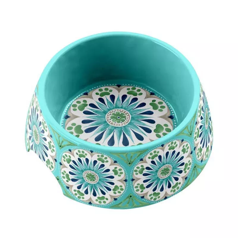 turquoise-medallion-dog-bowl-melamine Turquoise Medallion Dog Bowl Melamine