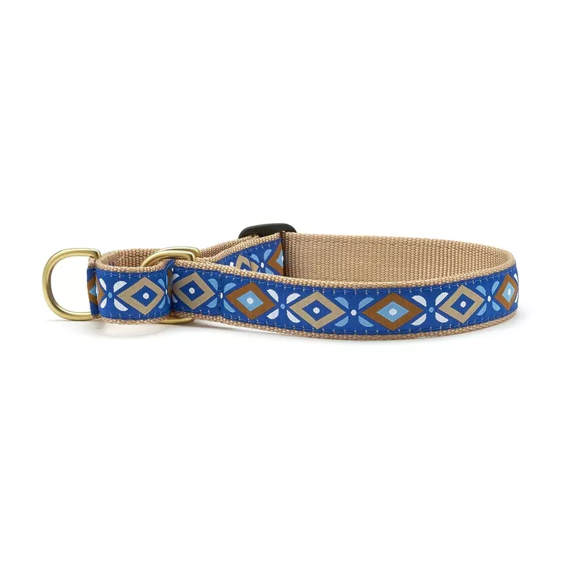 up-country-aztec-blue-cast-brass-martingale-collar Up Country Aztec Blue Cast Brass Martingale Collar