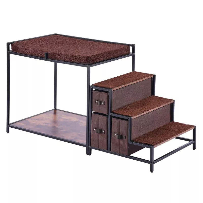 vevor-pet-bunk-bed-dog-cat-window-perch-with-stairs-storage-medium-size VEVOR Pet Bunk Bed Dog/Cat Window Perch with Stairs Storage Medium Size