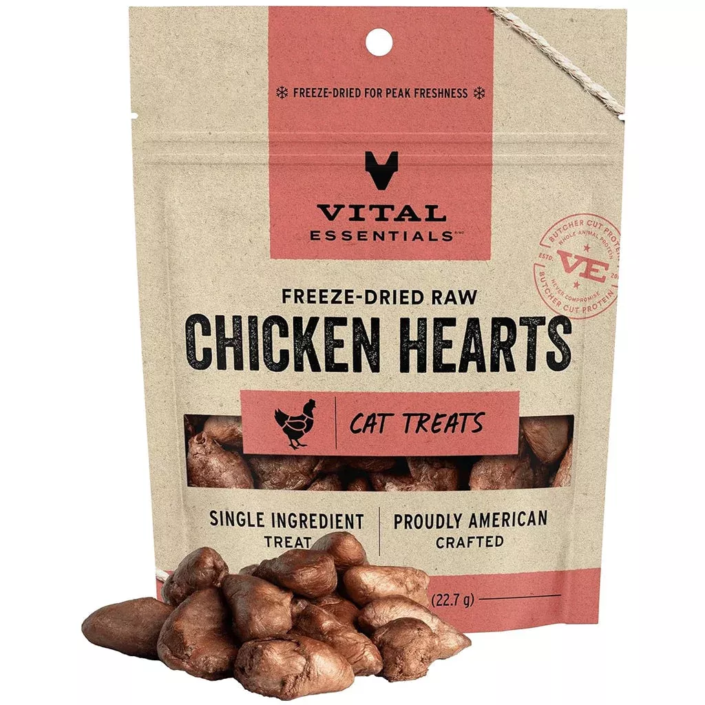 vital-essentials-freeze-dried-raw-chicken-hearts-treats-cats-0-8-oz Vital Essentials Freeze-Dried Raw Chicken Hearts Treats For Cats (0.8 oz)