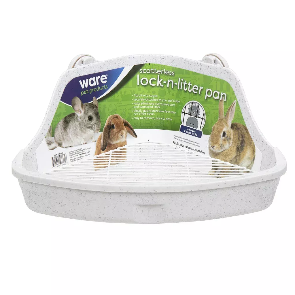 Ware Scatterless Lock-N-Litter Pan for Small Animals, Color Varies
