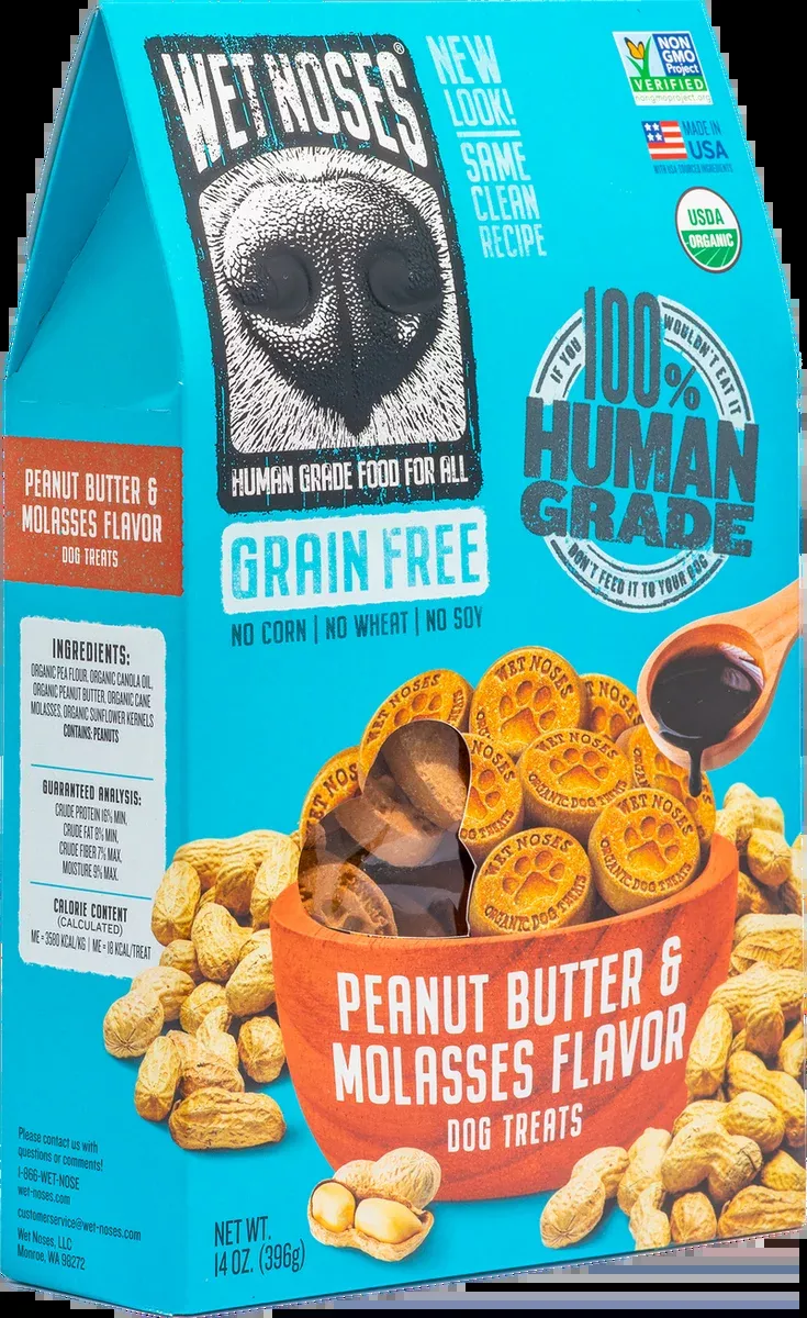 wet-noses-peanut-butter-molasses-flavor-grain-free-dog-treats Wet Noses - Peanut Butter & Molasses Flavor Grain-Free Dog Treats