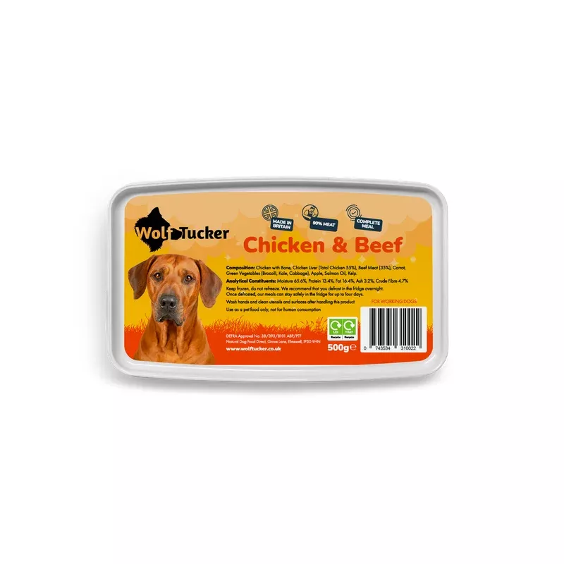 wolf-tucker-working-dog-chicken-beef-meal-500g Wolf Tucker Working Dog Chicken & Beef Meal 500g