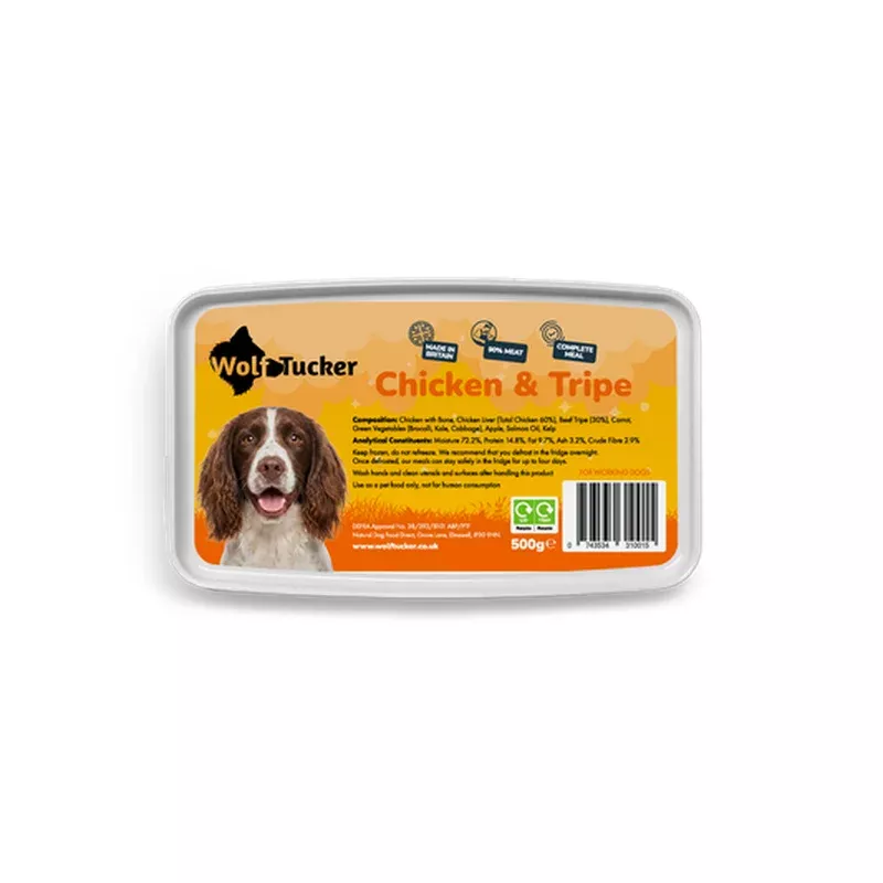 wolf-tucker-working-dog-chicken-tripe-500g Wolf Tucker Working Dog Chicken & Tripe 500g