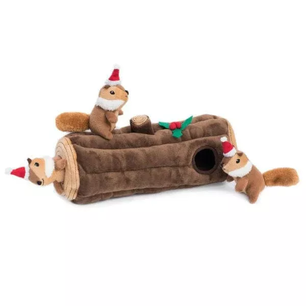 zippypaws-holiday-burrow-dog-toy-yule-log ZippyPaws Holiday Burrow Dog Toy, Yule Log