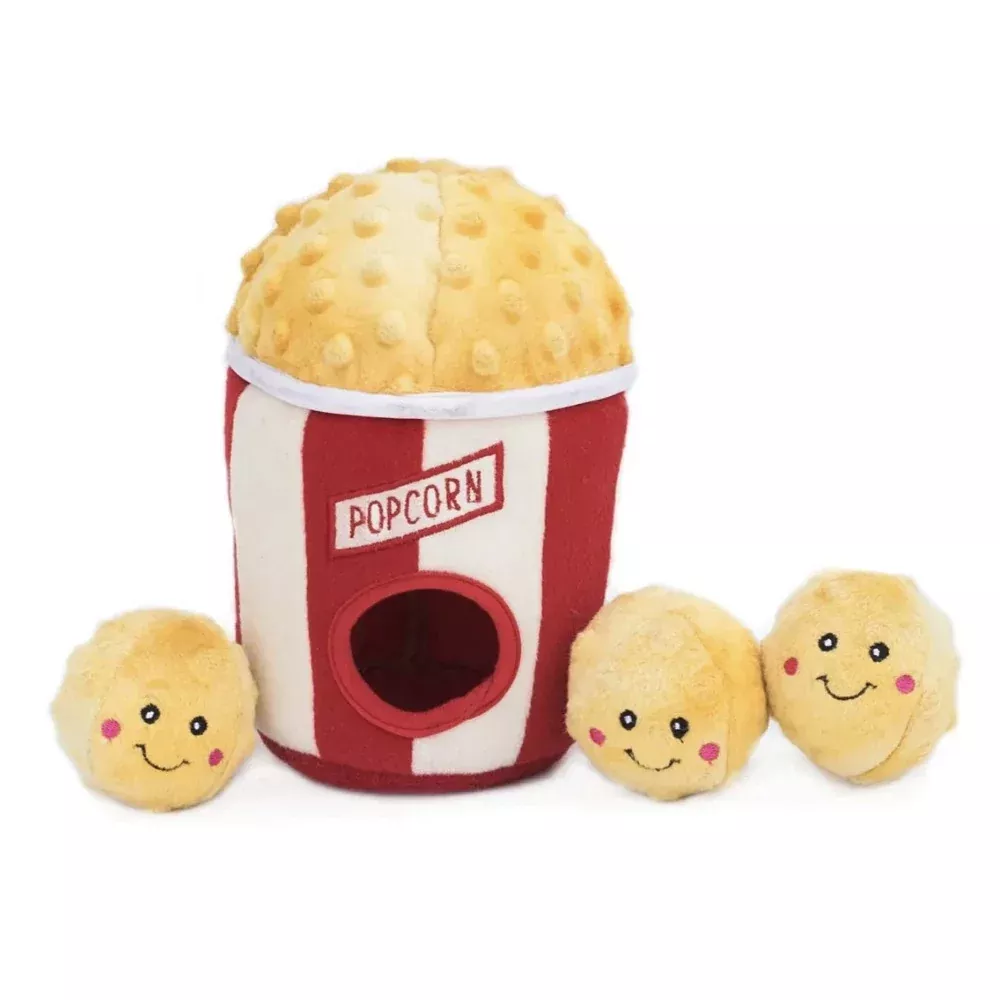 zippypaws-popcorn-bucket-burrow-hide-seek-plush-dog-toy ZippyPaws - Popcorn Bucket Burrow Hide & Seek Plush Dog Toy
